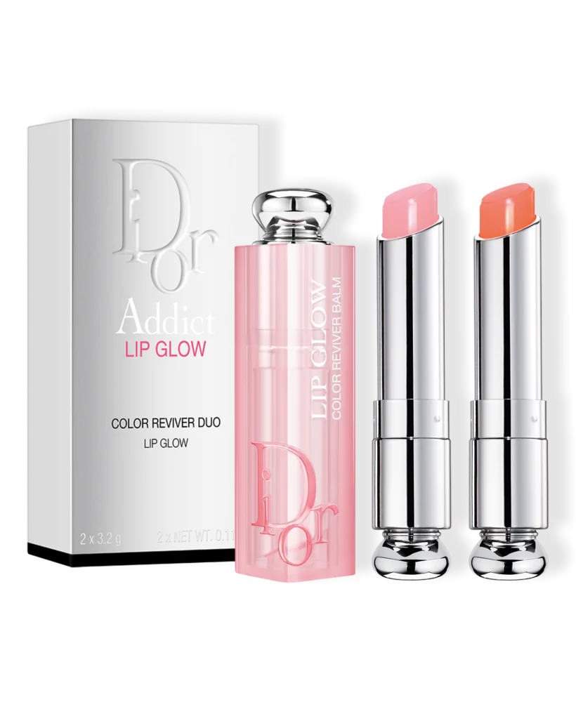 Dior Addict Lip Glow Lip Balm Lip Kit – 004 Coral +001 Pink